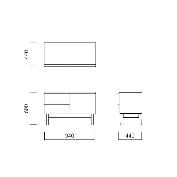 ＳＴＩＬＴ　ＳＩＤＥＢＯＡＲＤ　Ｓ　幅９４×奥行４４×高さ６０ｃｍ