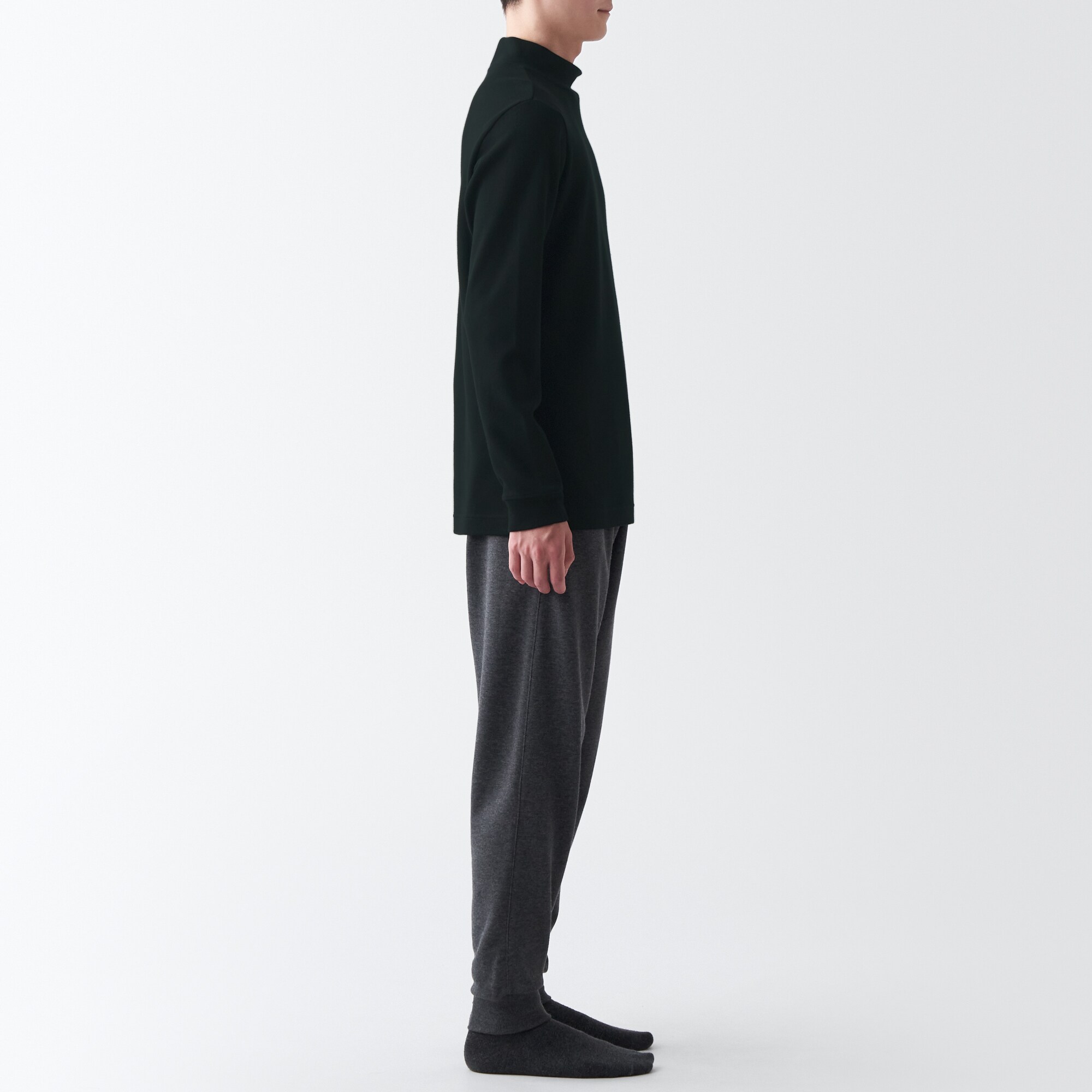 あったか綿　ウール　ハイネック長袖Ｔシャツ