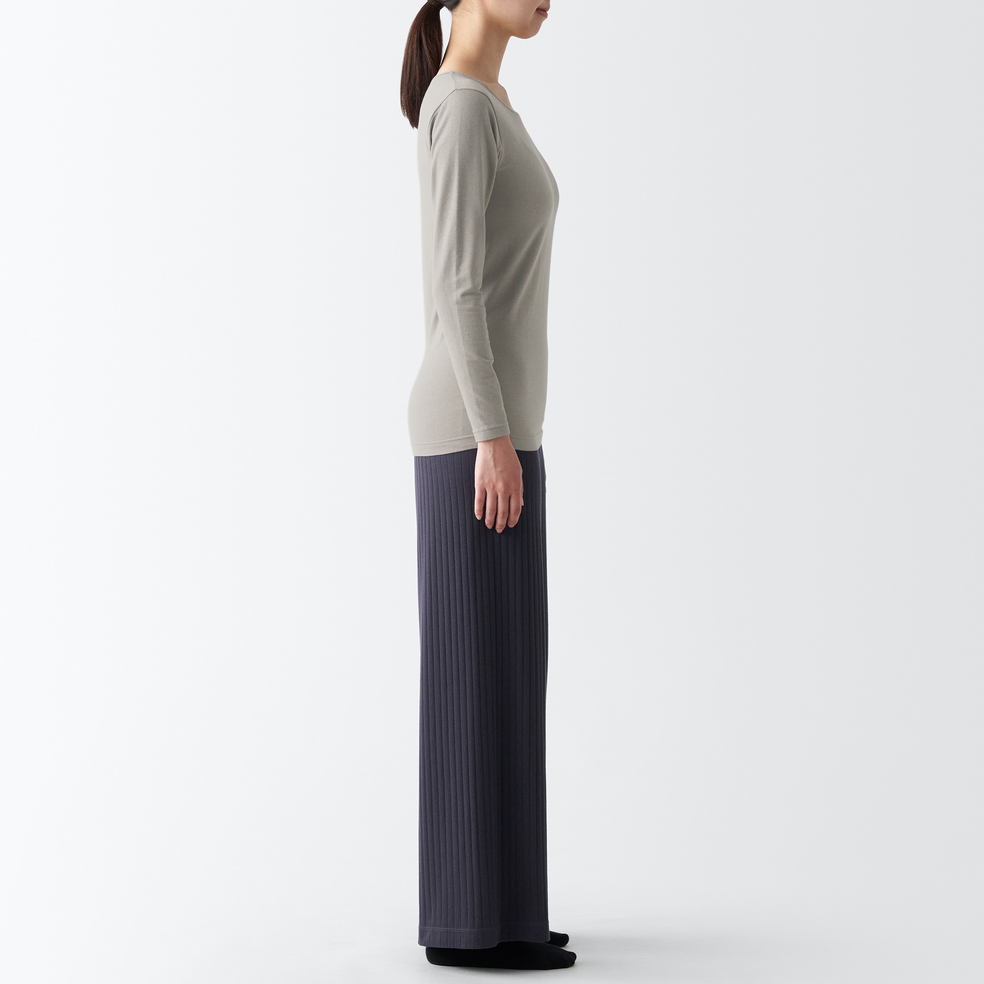 あったか綿　クルーネック長袖Ｔシャツ