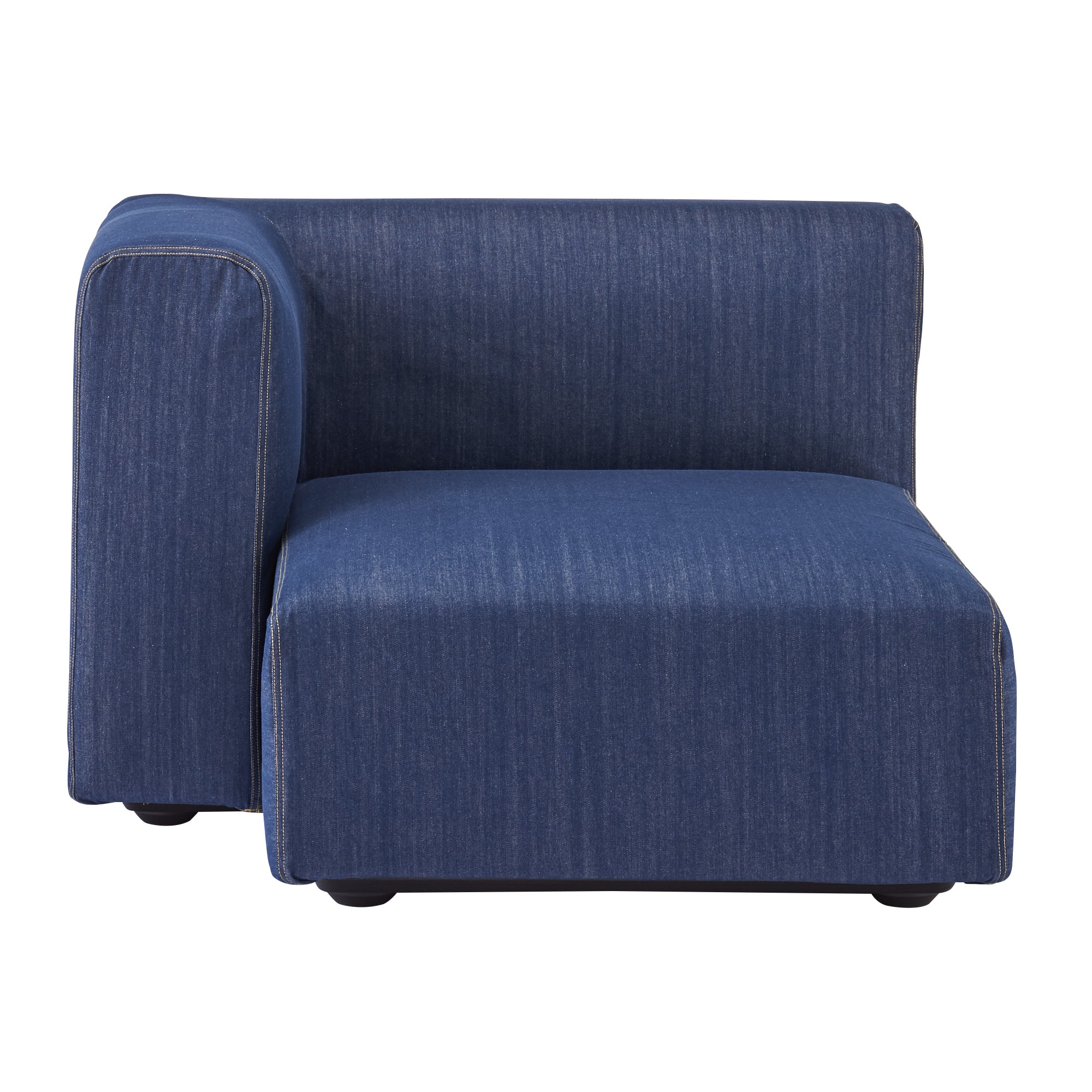 【カバー】綿デニムユニットソファ・ハーフアーム・大（右）用カバー／ネイビー