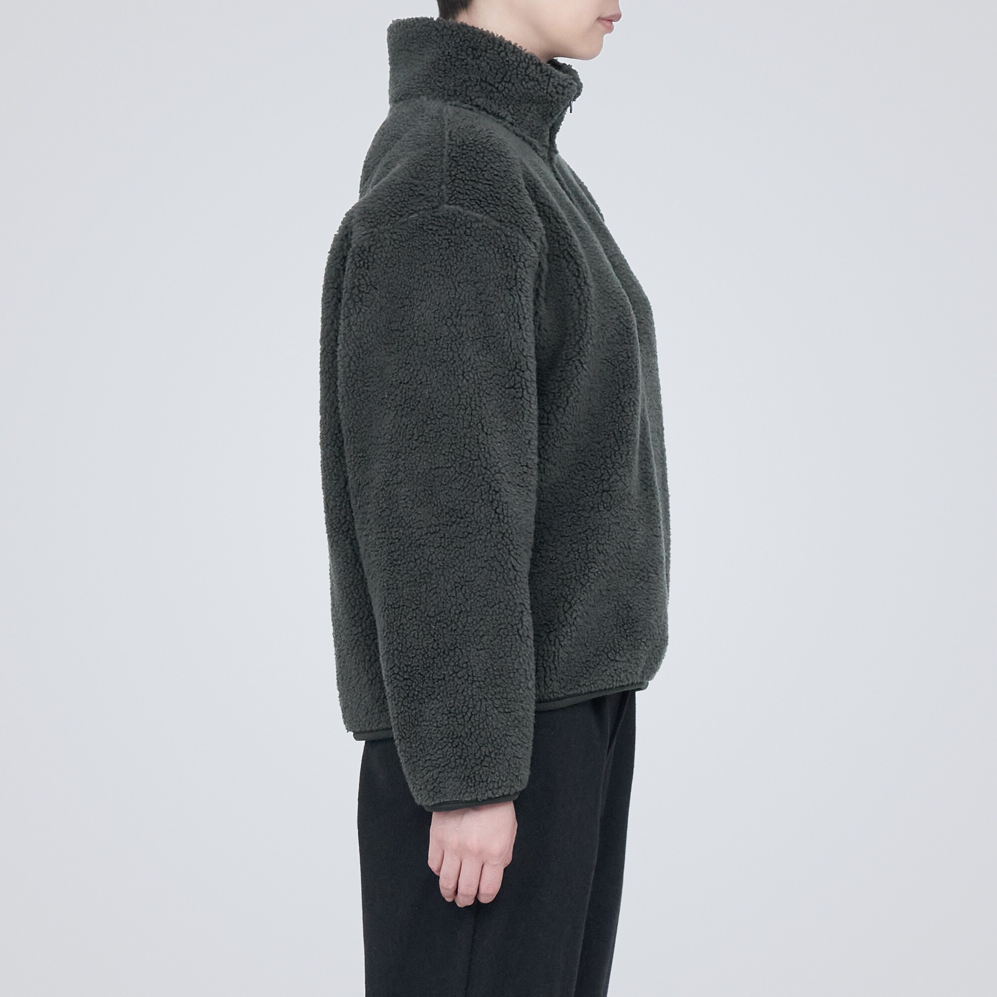 ボアフリースハーフジッププルオーバー