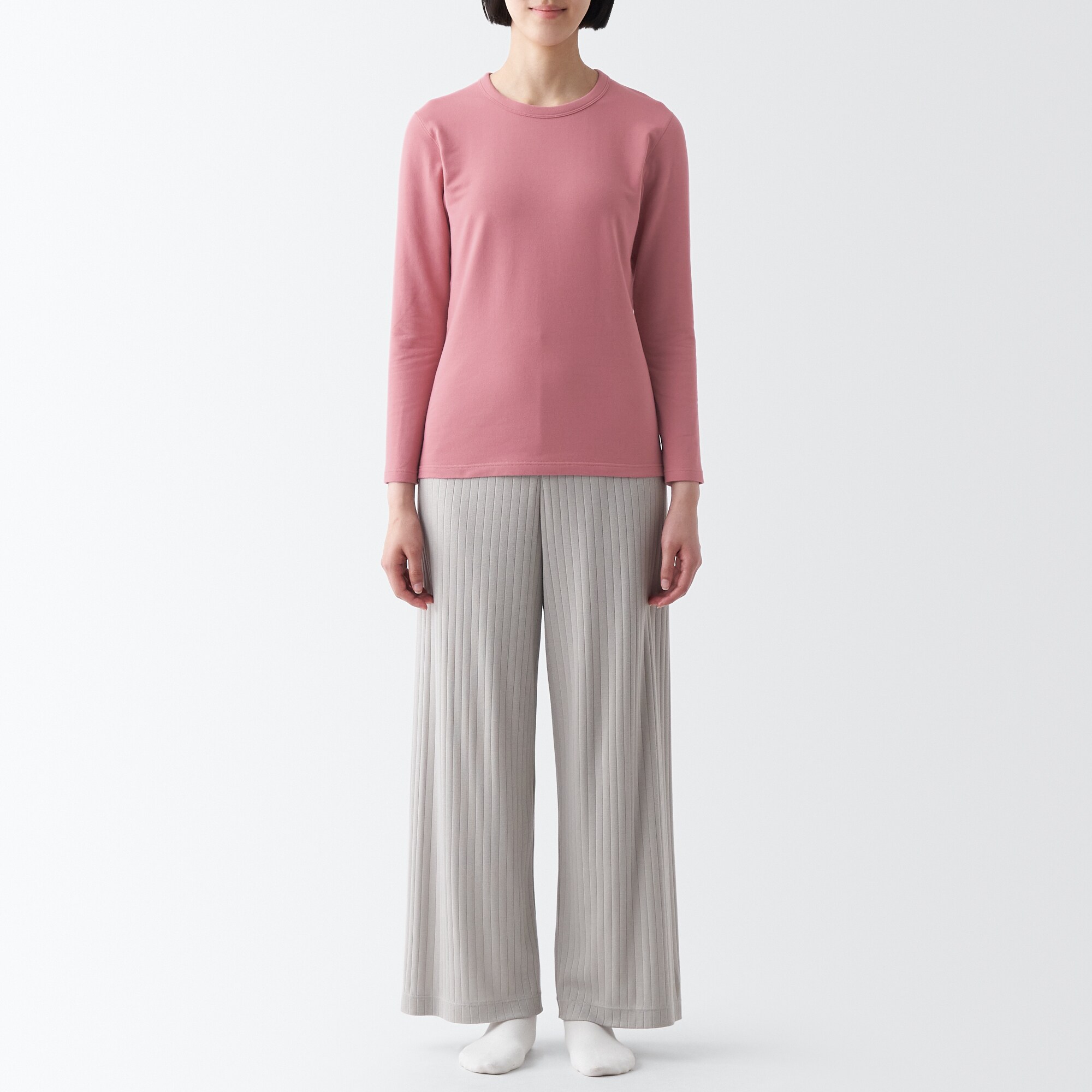 あったか綿　厚手　クルーネック長袖Ｔシャツ