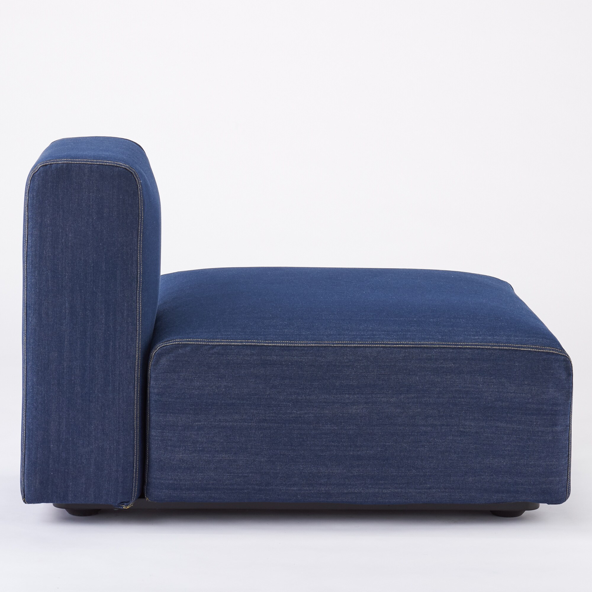 【カバー】綿デニムユニットソファ・ハーフバックレスト・大用カバー／ネイビー