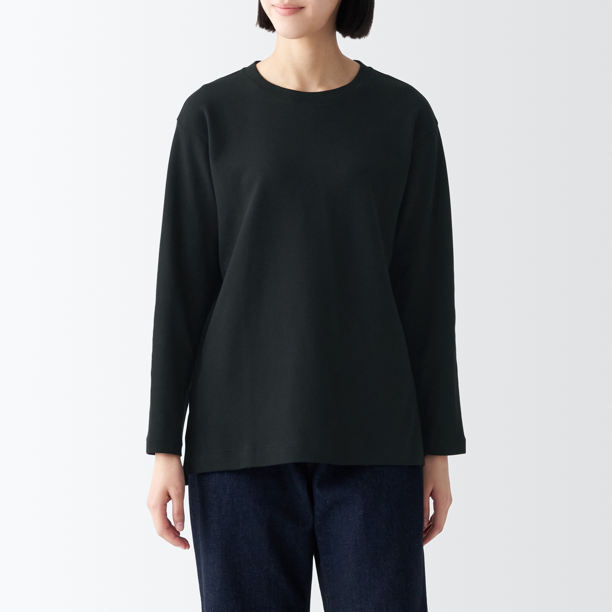 スムース編みロング丈長袖Ｔシャツ