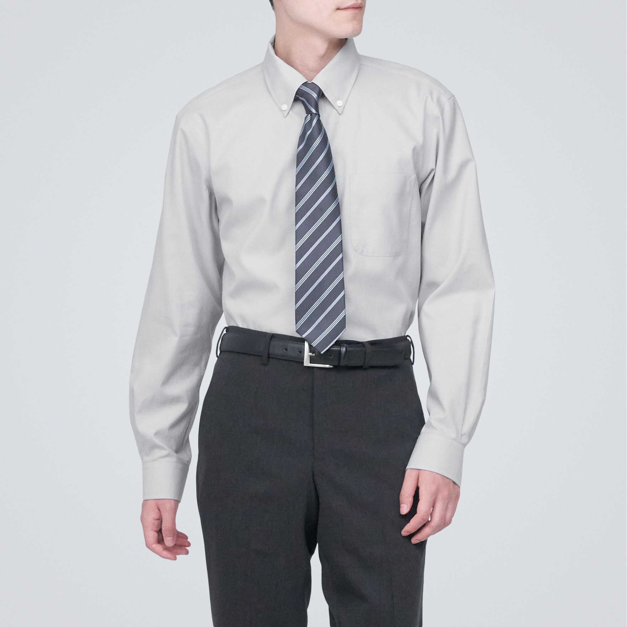 ノンアイロンビジネスボタンダウン長袖シャツ