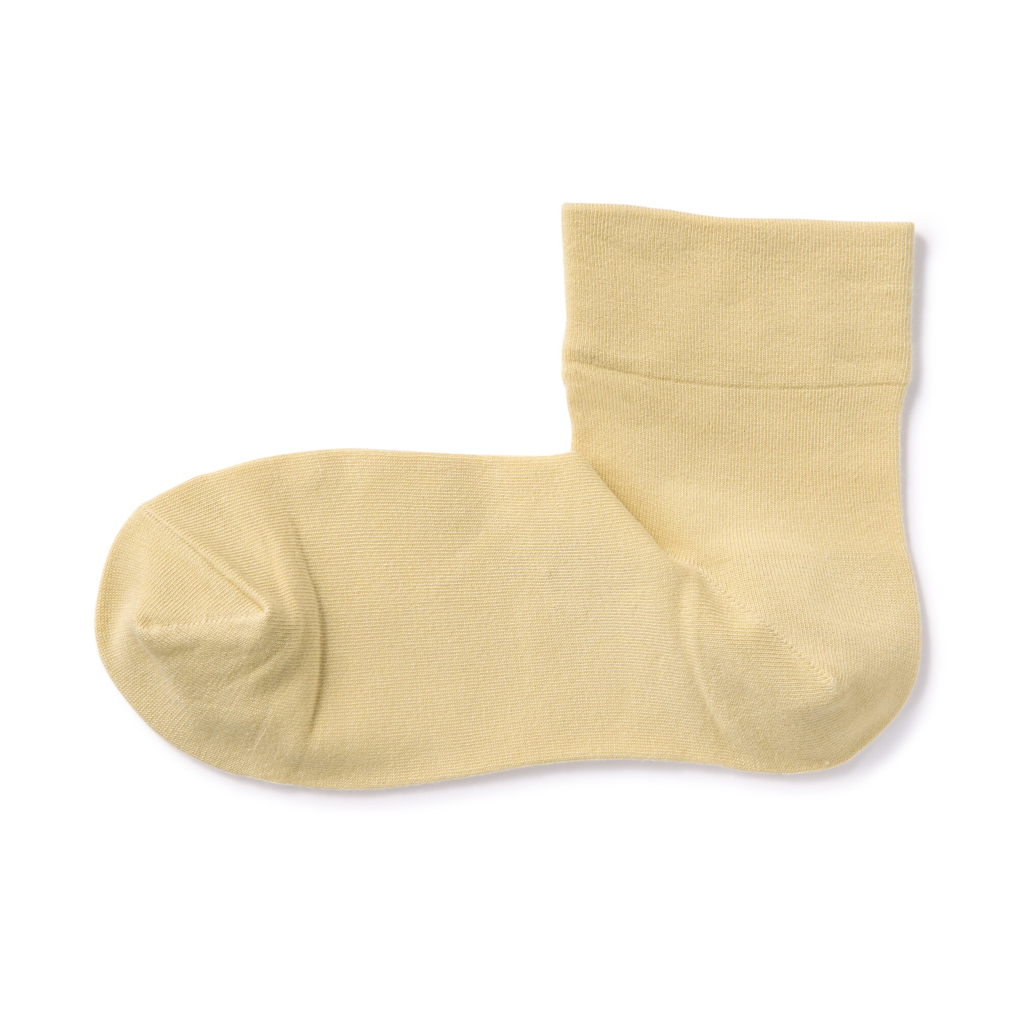 婦人　足なり直角　履き口やわらか　レーヨン混　薄手ショート丈靴下（口ゴムなし）