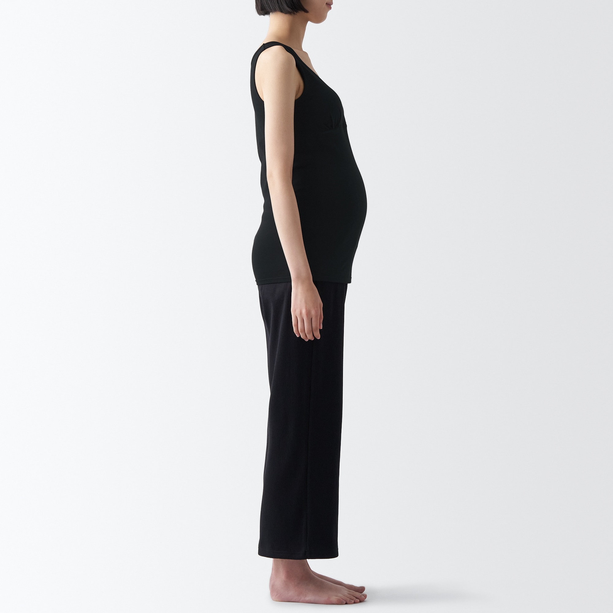 シルク混　授乳に便利なカップ入りタンクトップ（マタニティ）