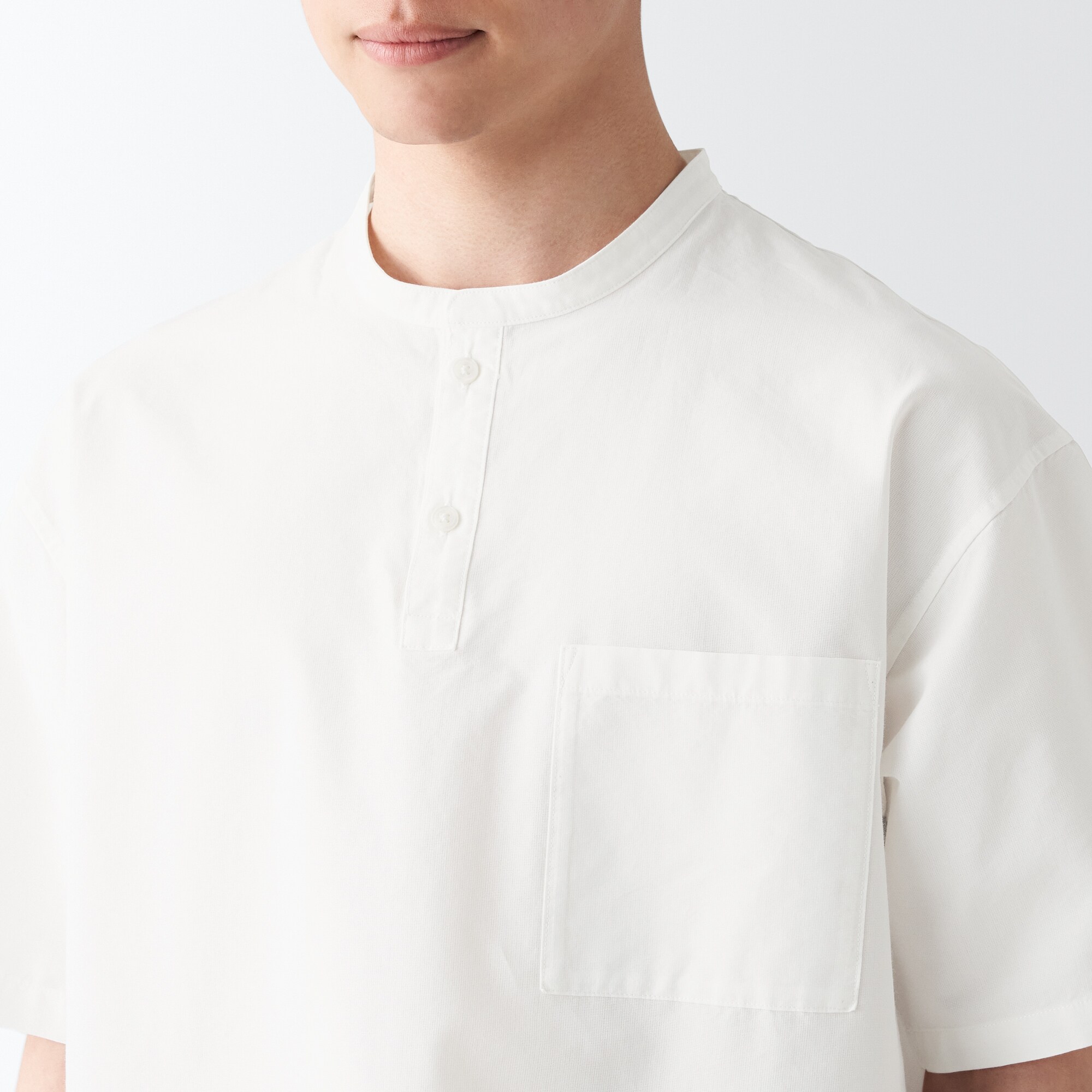 和紙混スタンドカラーシャツ（紳士）