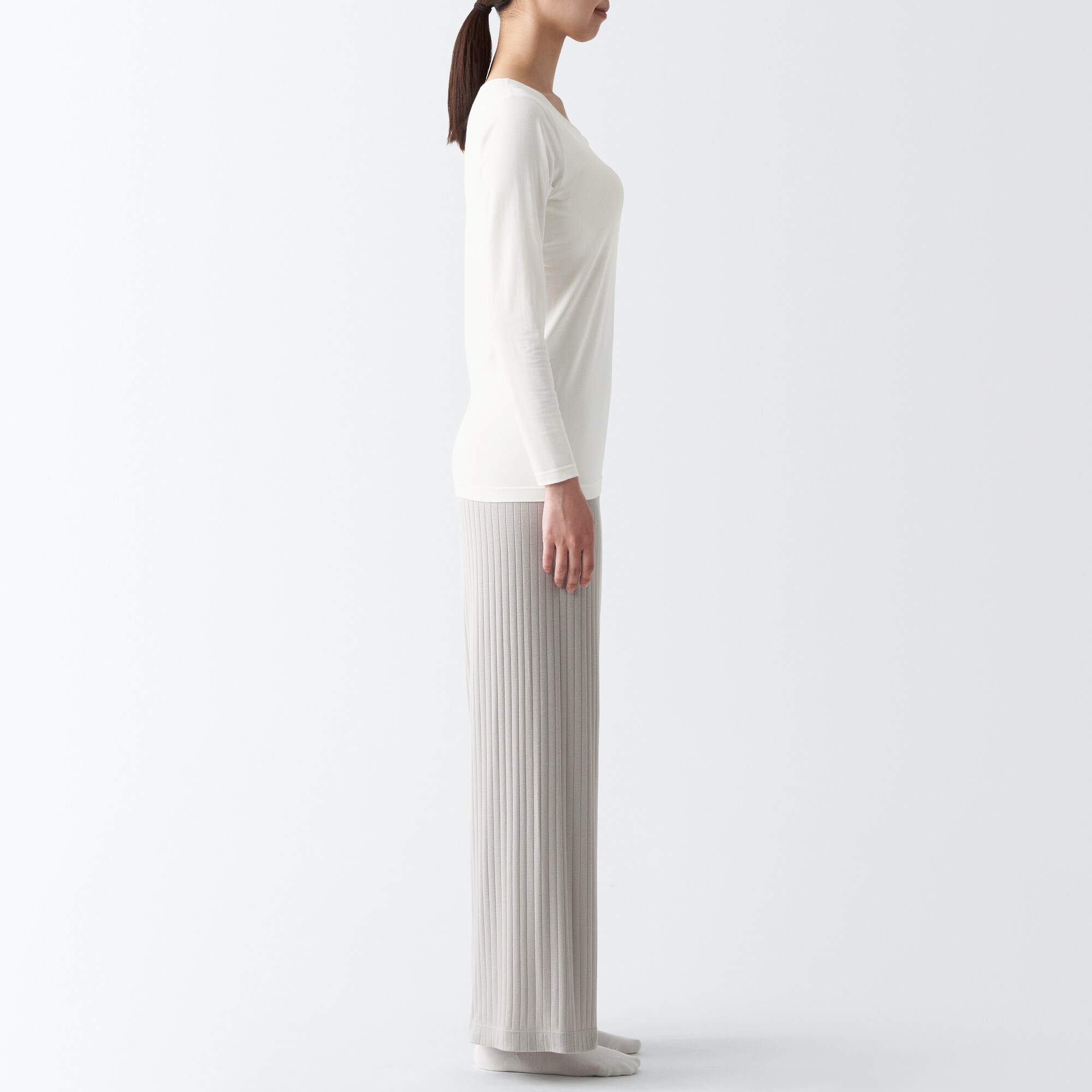 あったか綿　ブラ長袖Ｔシャツ