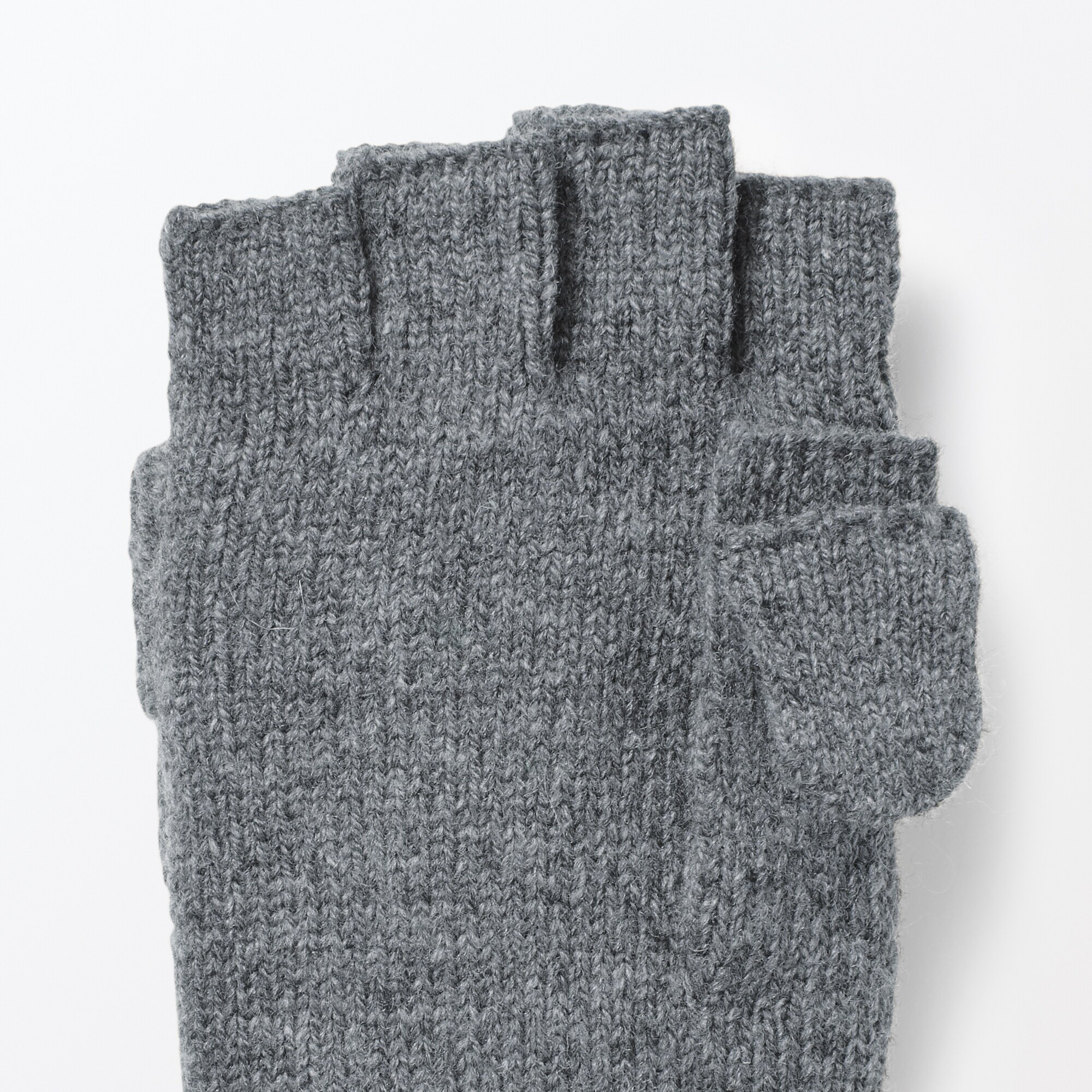 再生ポリエステル混　半指フード付き　手袋