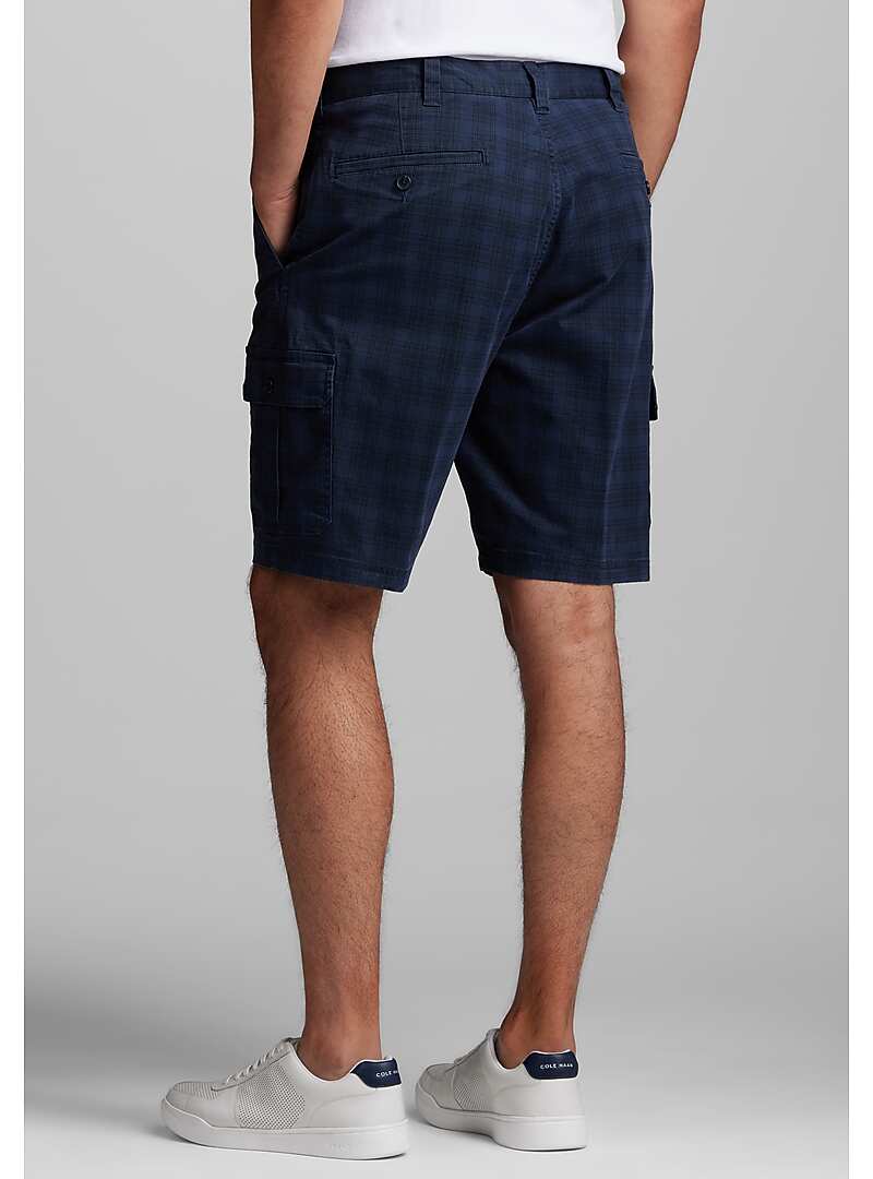 Jos. A. Bank Tailored Fit Plaid Cargo Shorts - Big & Tall#22VG