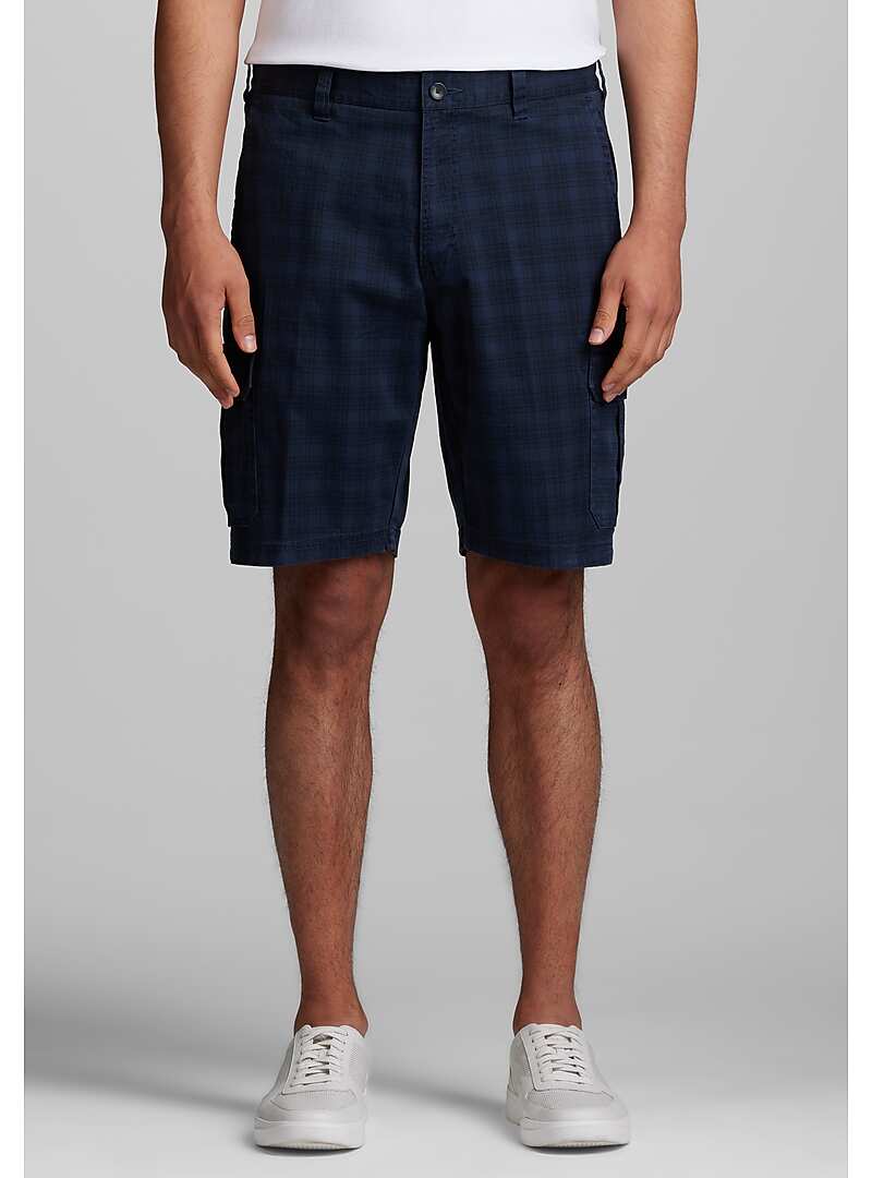 Jos. A. Bank Tailored Fit Plaid Cargo Shorts - Big & Tall#22VG