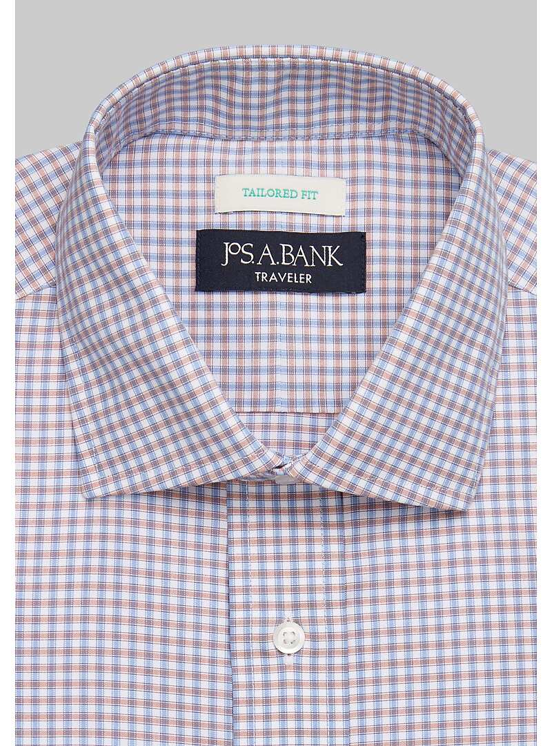 Traveler Collection Tailored Fit Mini Grid Dress Shirt - Big & Tall#5FRY