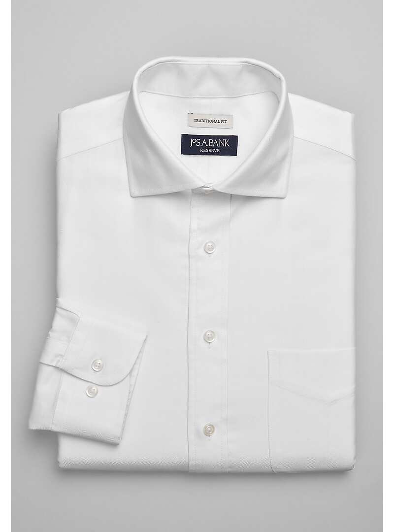 Reserve Collection Traditional Fit Herringbone Dress Shirt - Big & Tall#5FT6