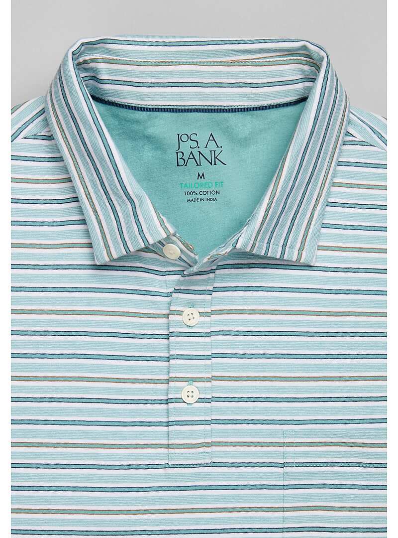Jos. A. Bank Tailored Fit Variegated Stripe Polo - Big & Tall#6MH4