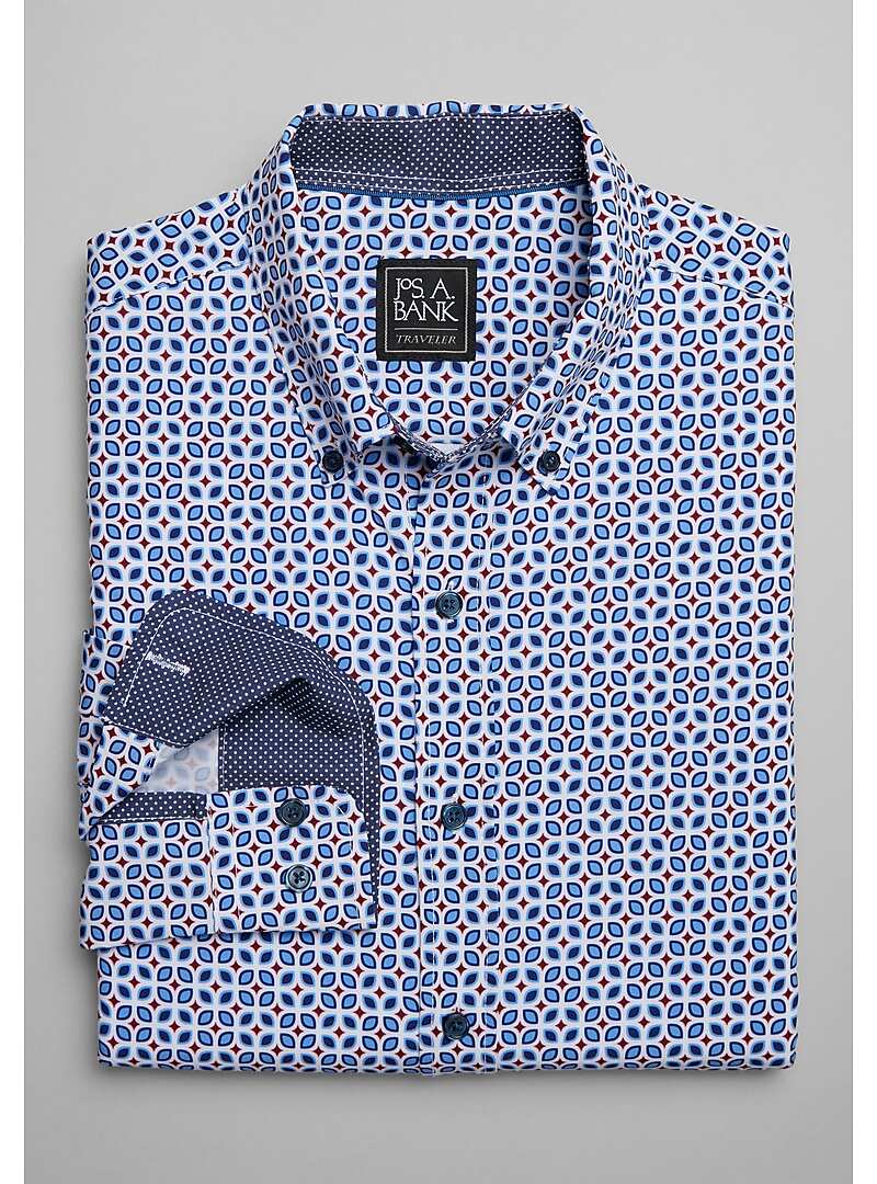 Traveler Collection Tailored Fit 4-Way Stretch Medallion Sportshirt - Big & Tall#6MPC