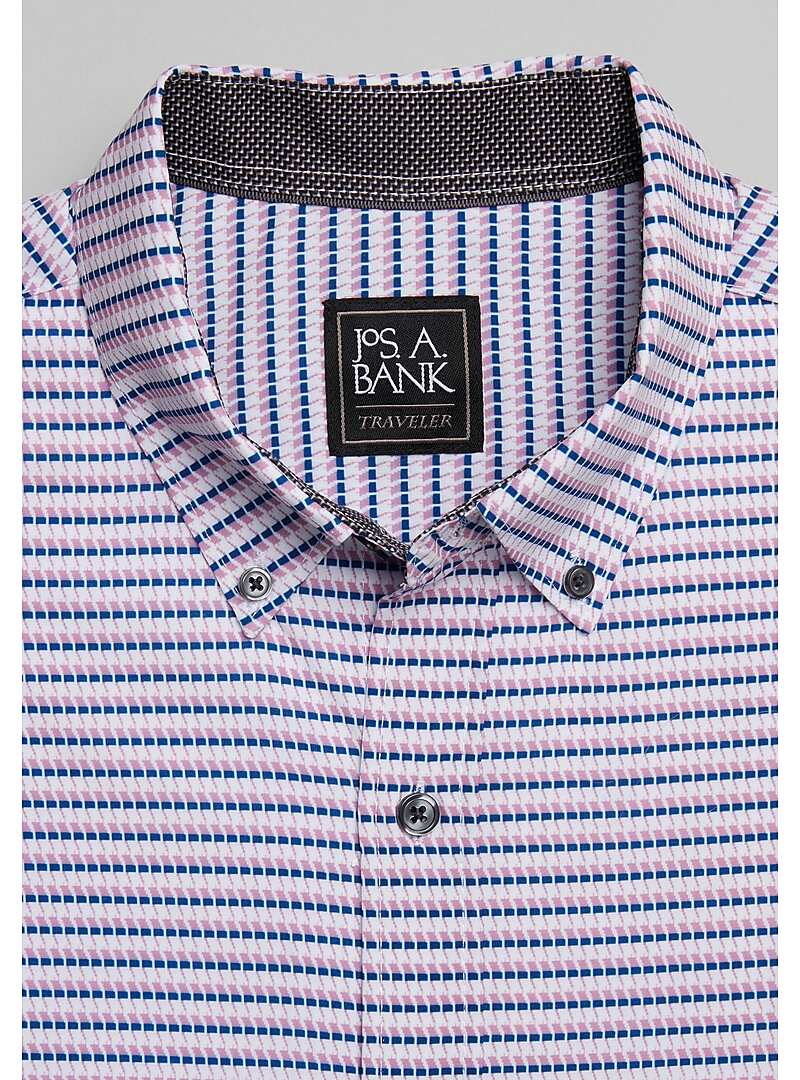 Traveler Collection Tailored Fit 4-Way Stretch Houndstooth Sportshirt - Big & Tall#6MPY