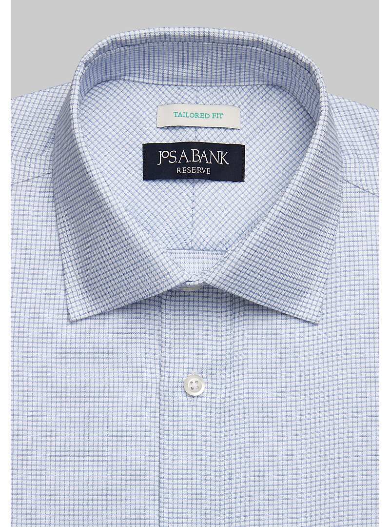 Reserve Collection Tailored Fit Spread Collar Micro Grid Dress Shirt - Big & Tall#5FR3