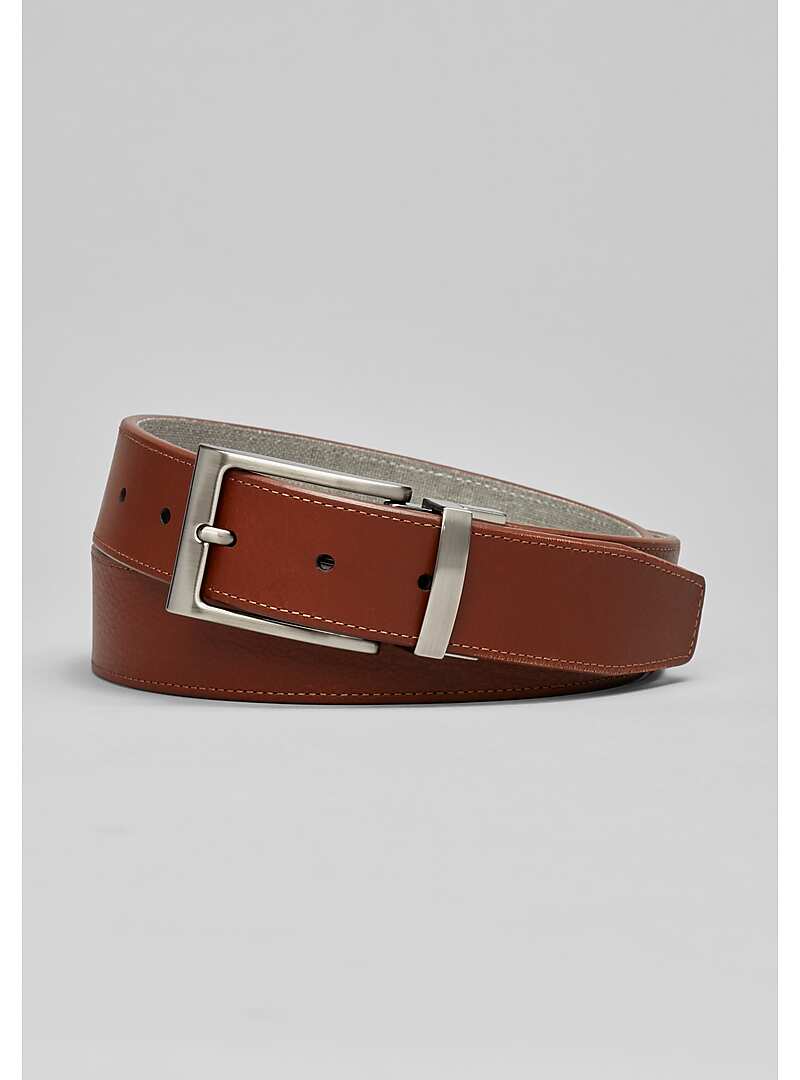 Joseph Abboud Heritage Reversible Leather and Linen Belt#8YEV