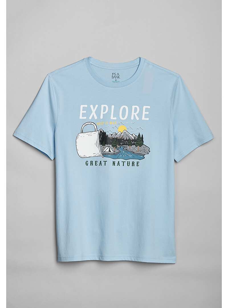 Jos. A. Bank Tailored Fit Explore Graphic Tee - Big & Tall#6NAE