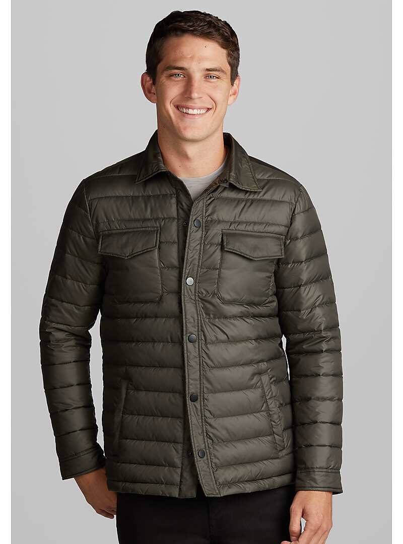 1905 Collection Tailored Fit Quilted Shirt Jacket CLEARANCE#71AH