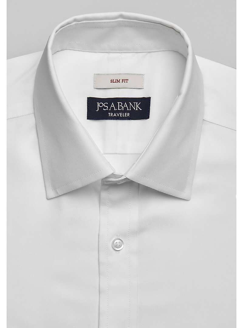 Traveler Collection Slim Fit Spread Collar Solid Dress Shirt - Big & Tall#5FTT
