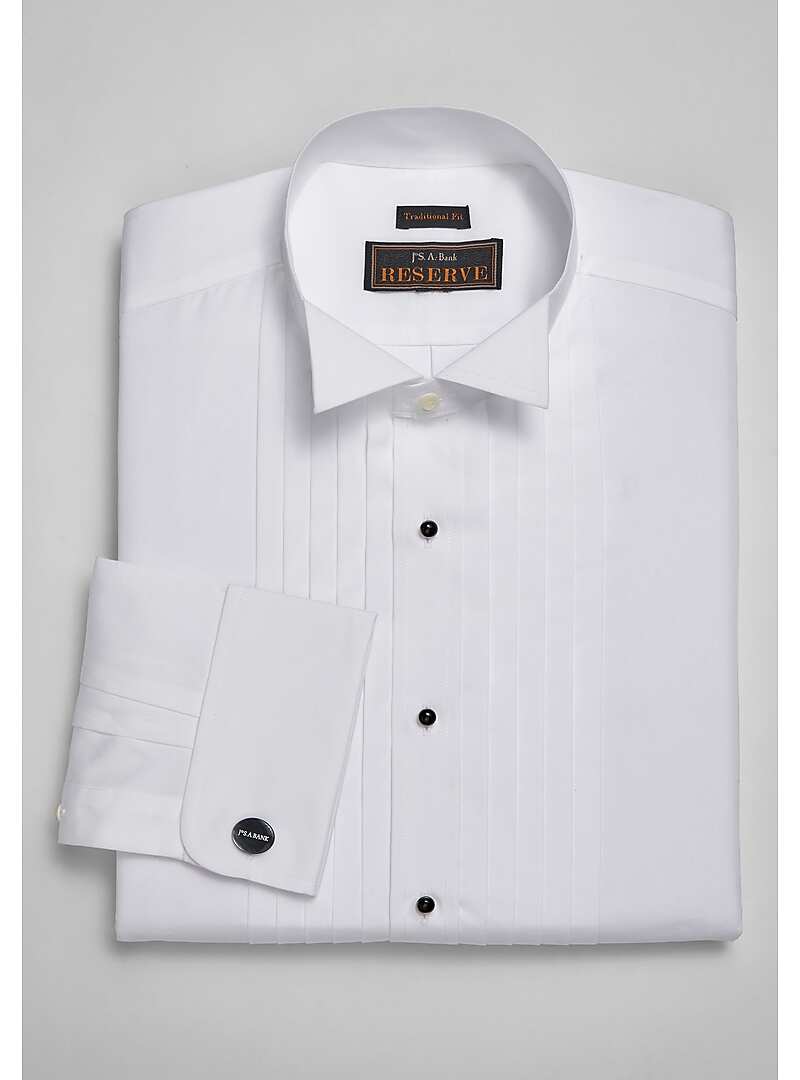 Reserve Collection Traditional Fit Wing Collar French Cuff Five-Pleat Formal Dress Shirt - Big & Tall#58TZ