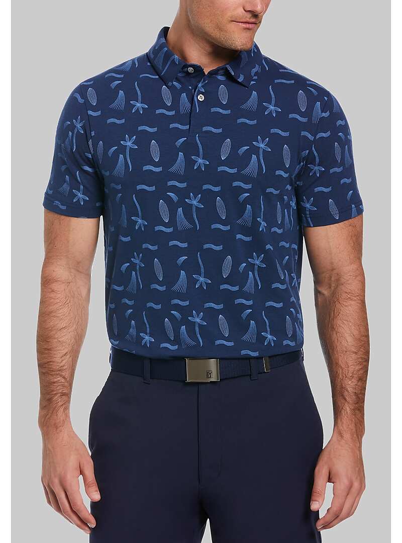 PGA TOUR Traditional Fit Vacation Print Performance Polo - Big & Tall#6NGE