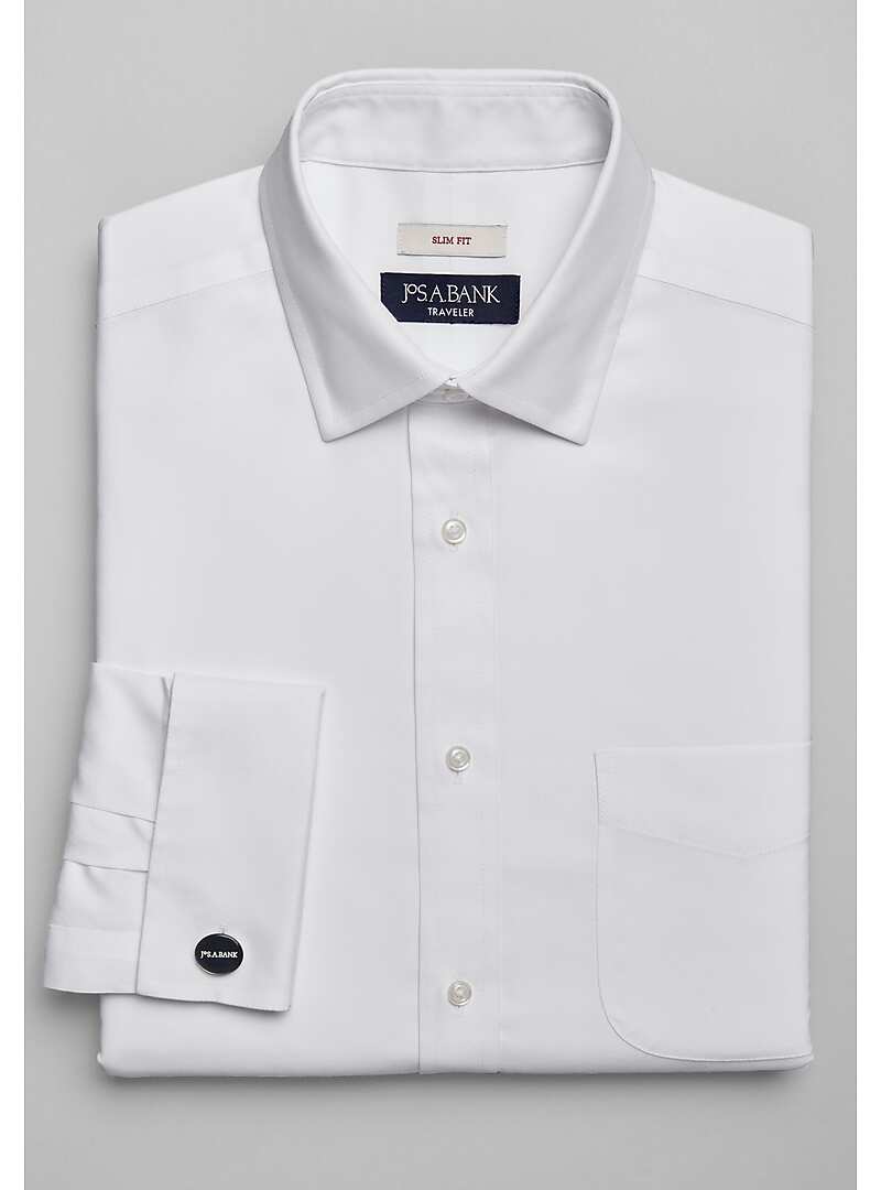 Traveler Collection Slim Fit Spread Collar French Cuff Dress Shirt - Big & Tall#5FTZ