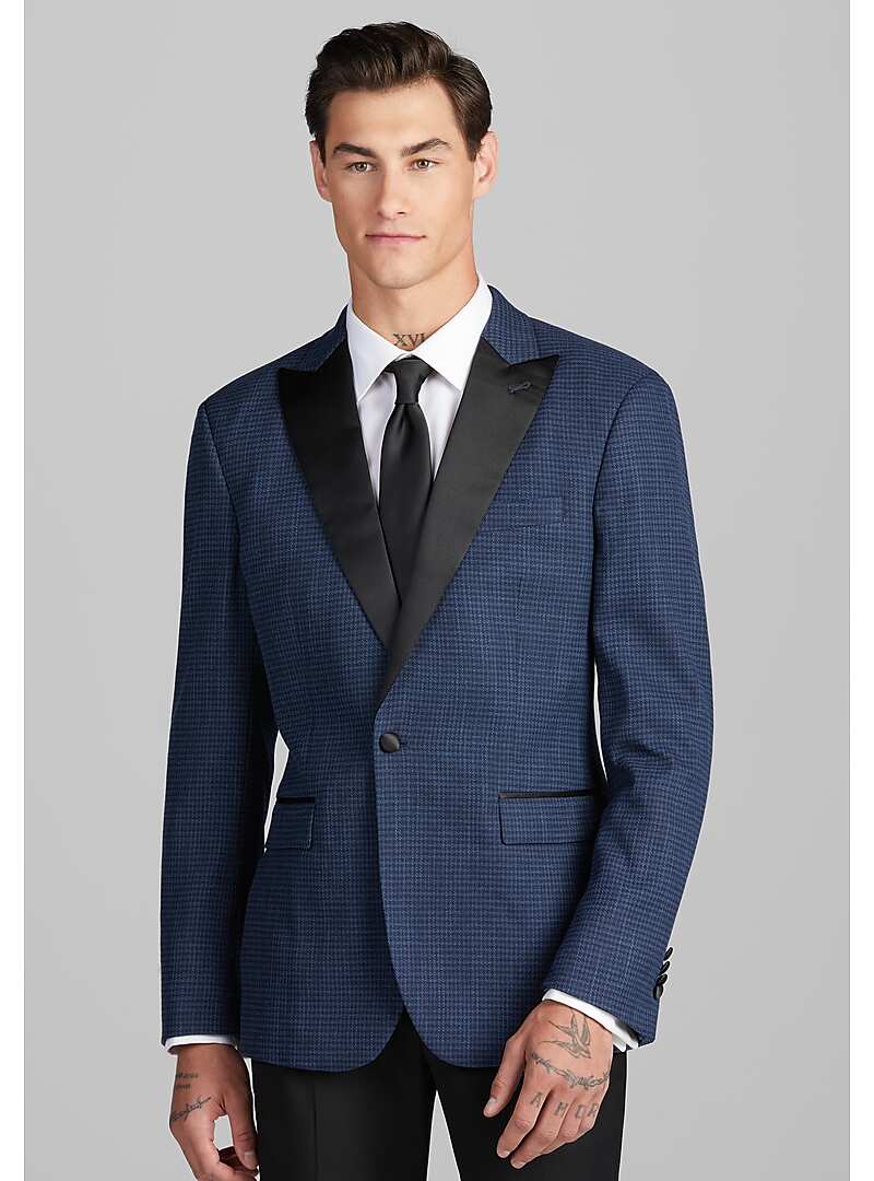 Jos. A. Bank Slim Fit Peak Lapel Check Dinner Jacket#16F5