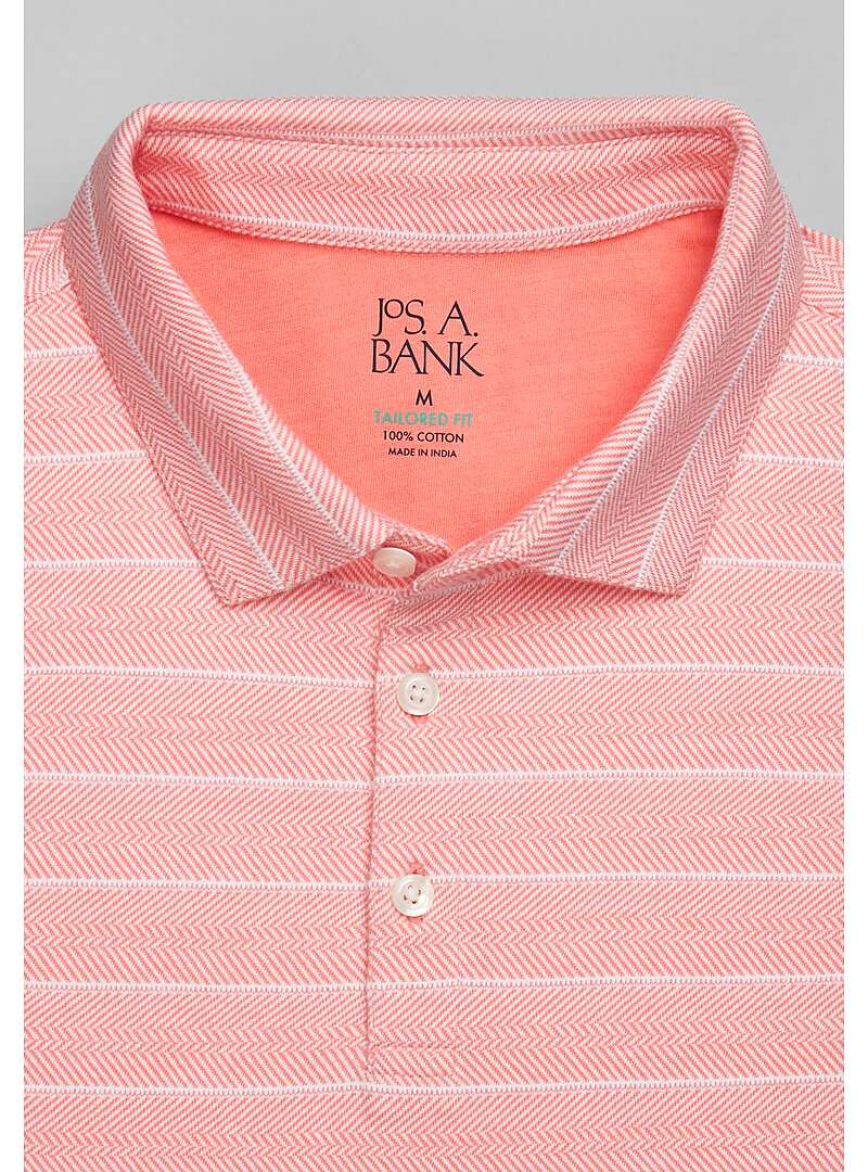 Jos. A. Bank Tailored Fit Herringbone Jacquard Polo - Big & Tall#6MH8