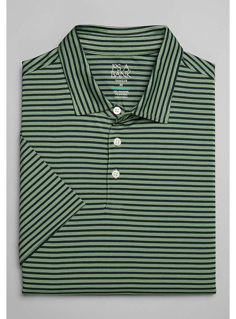 Traveler Collection Tailored Fit Bengal Stripe Polo - Big & Tall#6MGR