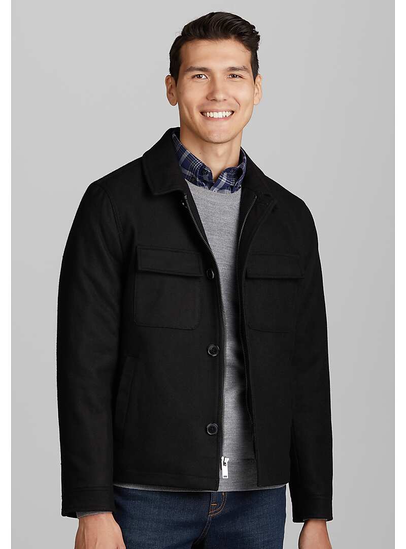 Reserve Collection Tailored Fit Wool Blend Shirt Jacket CLEARANCE#71A0