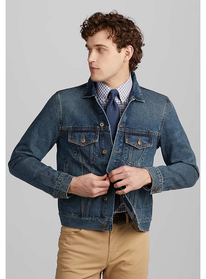 1905 Collection Tailored Fit Denim Jacket CLEARANCE#6K8Y