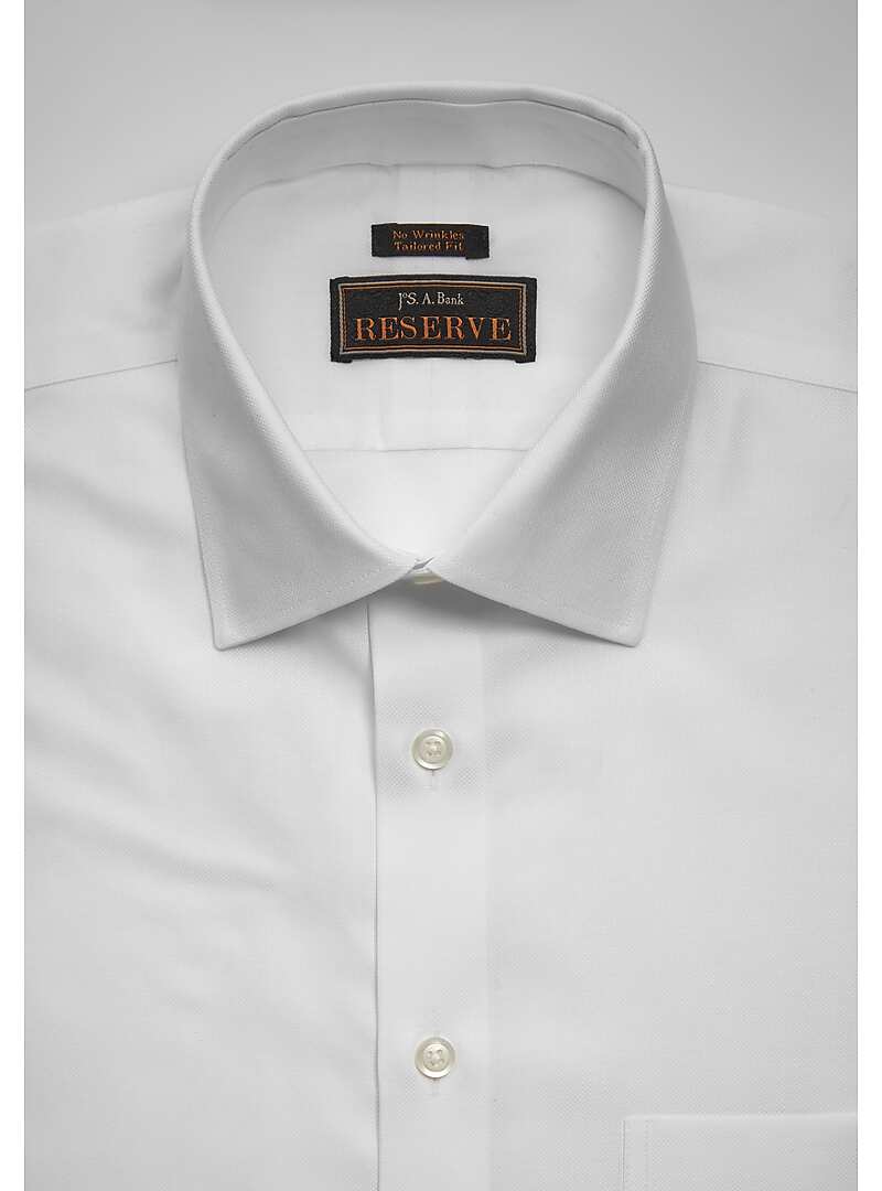 Reserve Collection Tailored Fit Spread Collar Textured Dress Shirt - Big & Tall#52YE