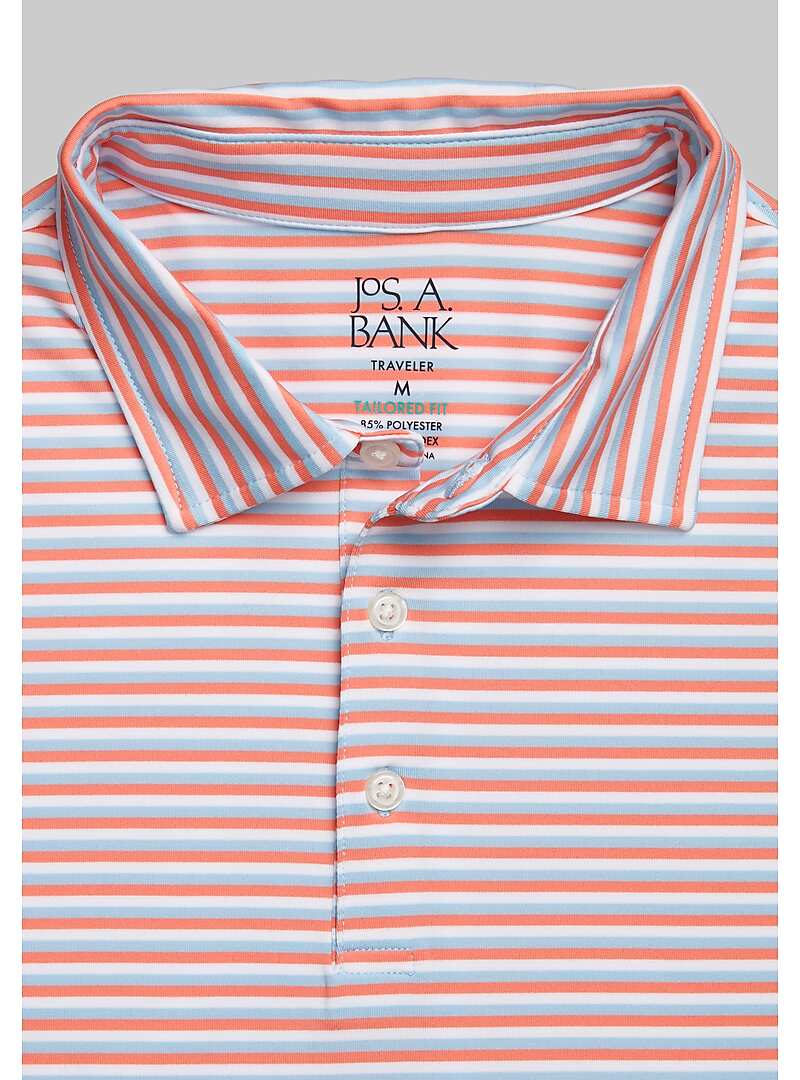Traveler Collection Tailored Fit Stripe Polo - Big & Tall#6MGE