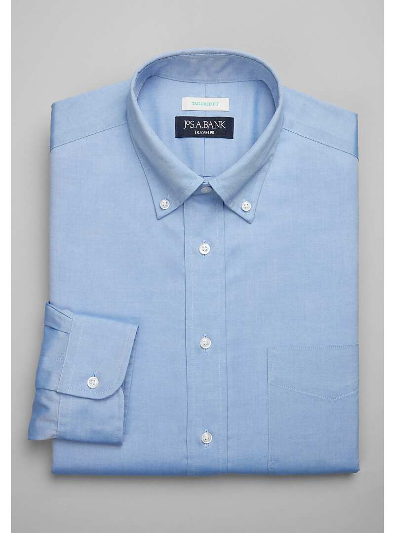 Traveler Collection Tailored Fit Button-Down Collar Solid Dress Shirt - Big & Tall#5FTA