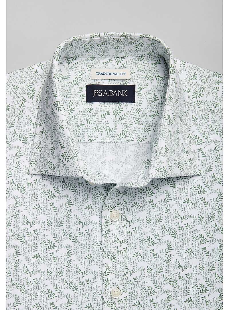 Jos. A. Bank Traditional Fit Spread Collar Botanical Print Sportshirt - Big & Tall#6MK6