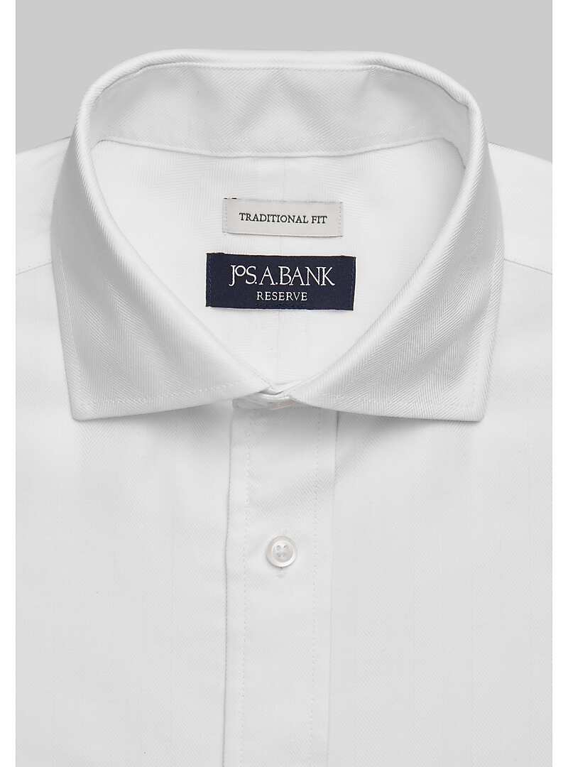 Reserve Collection Traditional Fit Herringbone Dress Shirt - Big & Tall#5FT6