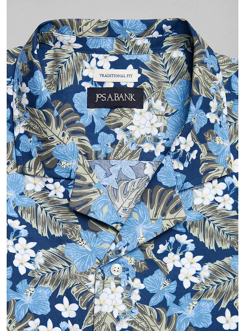 Jos. A. Bank Short Sleeve Traditional Fit Camp Shirt - Big & Tall#6MJN