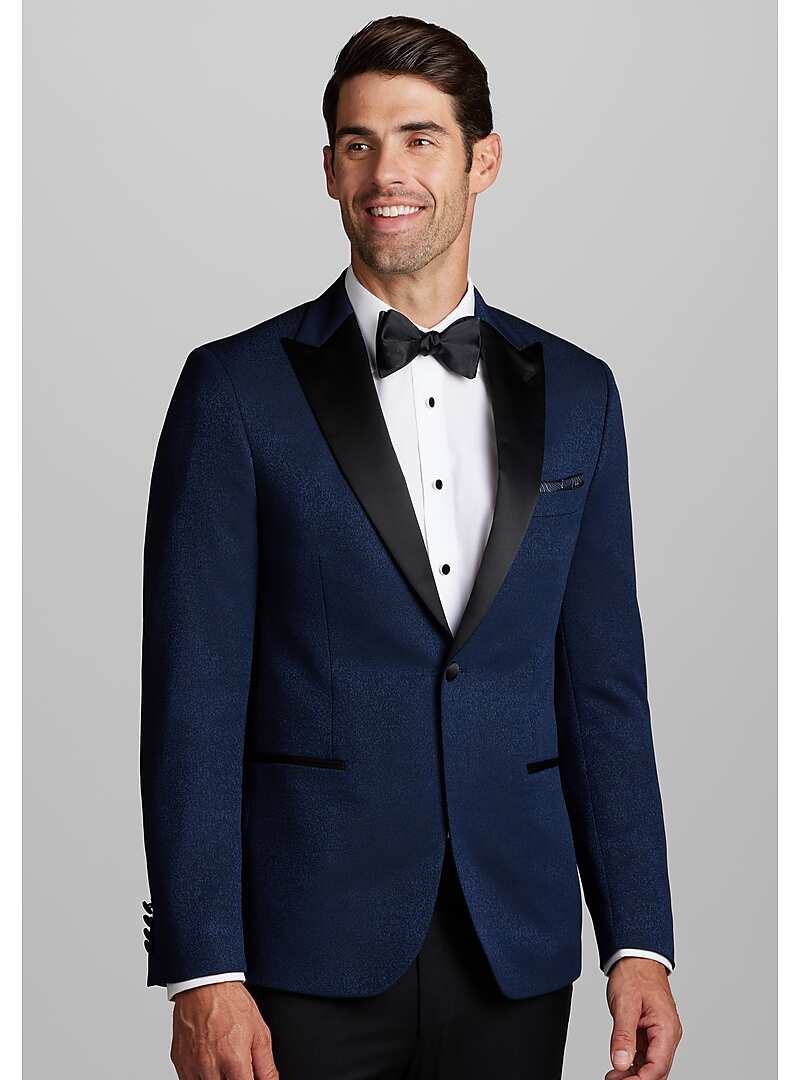 Ike Behar Slim Fit Peak Lapel Jacquard Dinner Jacket - Big & Tall#16TN