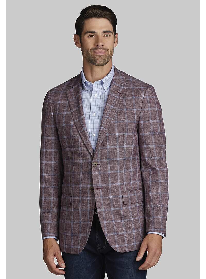 Jos. A. Bank Tailored Fit Windowpane Plaid Sportcoat - Big & Tall#16FU