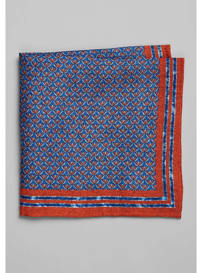 Jos. A. Bank Scalloped Grid Pocket Square#8W1J