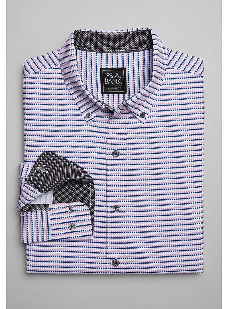 Traveler Collection Tailored Fit 4-Way Stretch Houndstooth Sportshirt - Big & Tall#6MPY