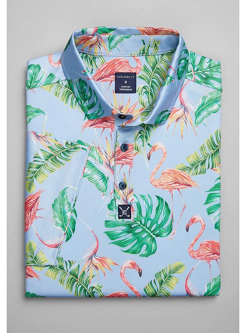 Con.Struct Tailored Fit Flamingo Print Polo - Big & Tall#6MJ7