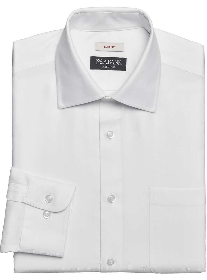 Reserve Collection Slim Fit Spread Collar Herringbone Dress Shirt - Big & Tall#5FUJ