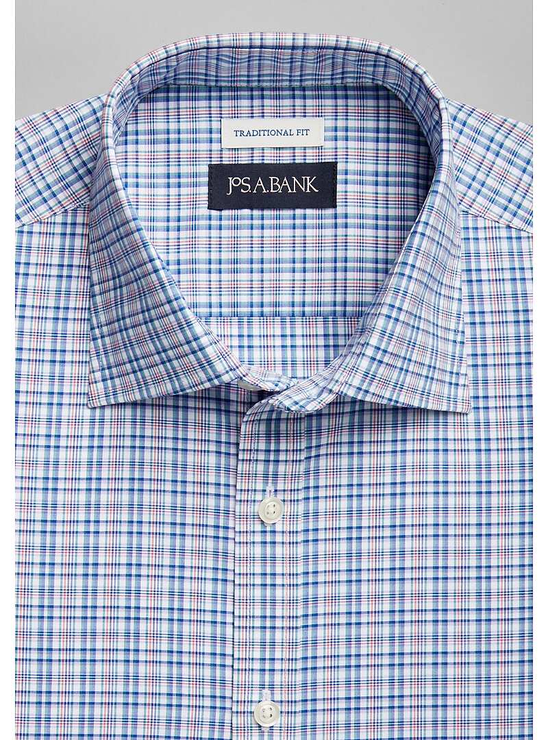 Jos. A. Bank Traditional Fit Uneven Windowpane Check Sportshirt - Big & Tall#6MN2