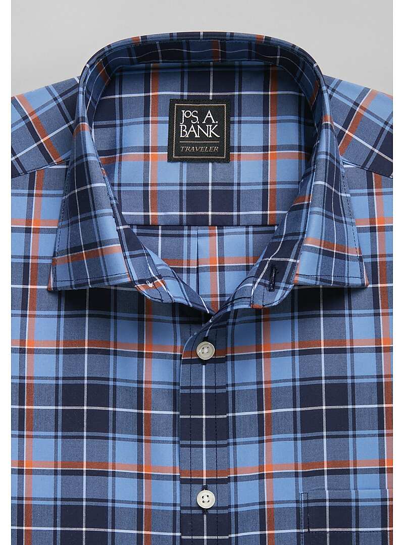 Traveler Collection Traditional Fit Spread Collar Plaid Sportshirt - Big & Tall#6LCC