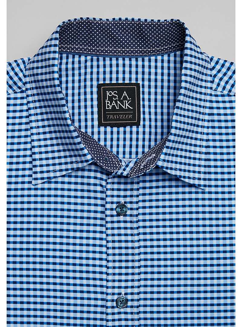 Traveler Collection Slim Fit 4-Way Stretch Gingham Sportshirt - Big & Tall#6MR4