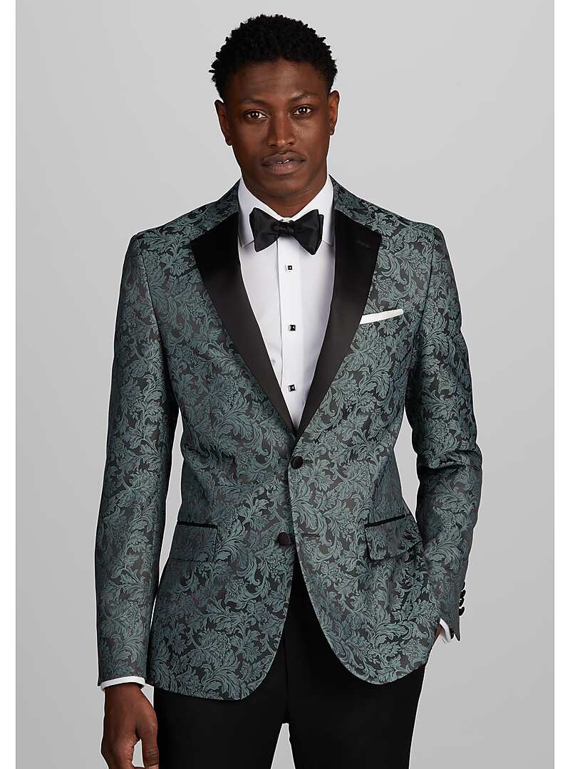 Jos. A. Bank Slim Fit Green Floral Formal Dinner Jacket#16G8